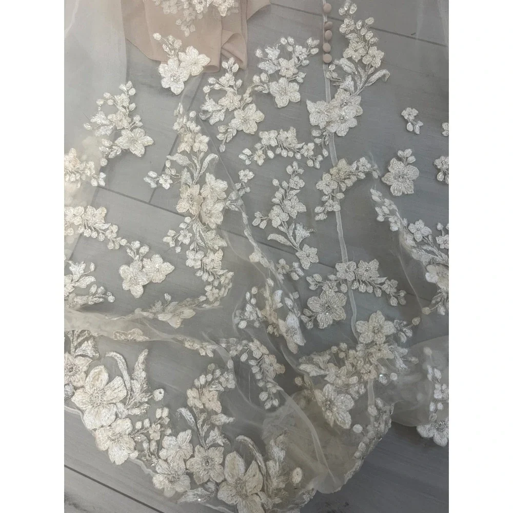 Jenny Yoo Collection Wedding Bridal Dress Strapless Floral Lace Mermaid Sz 10